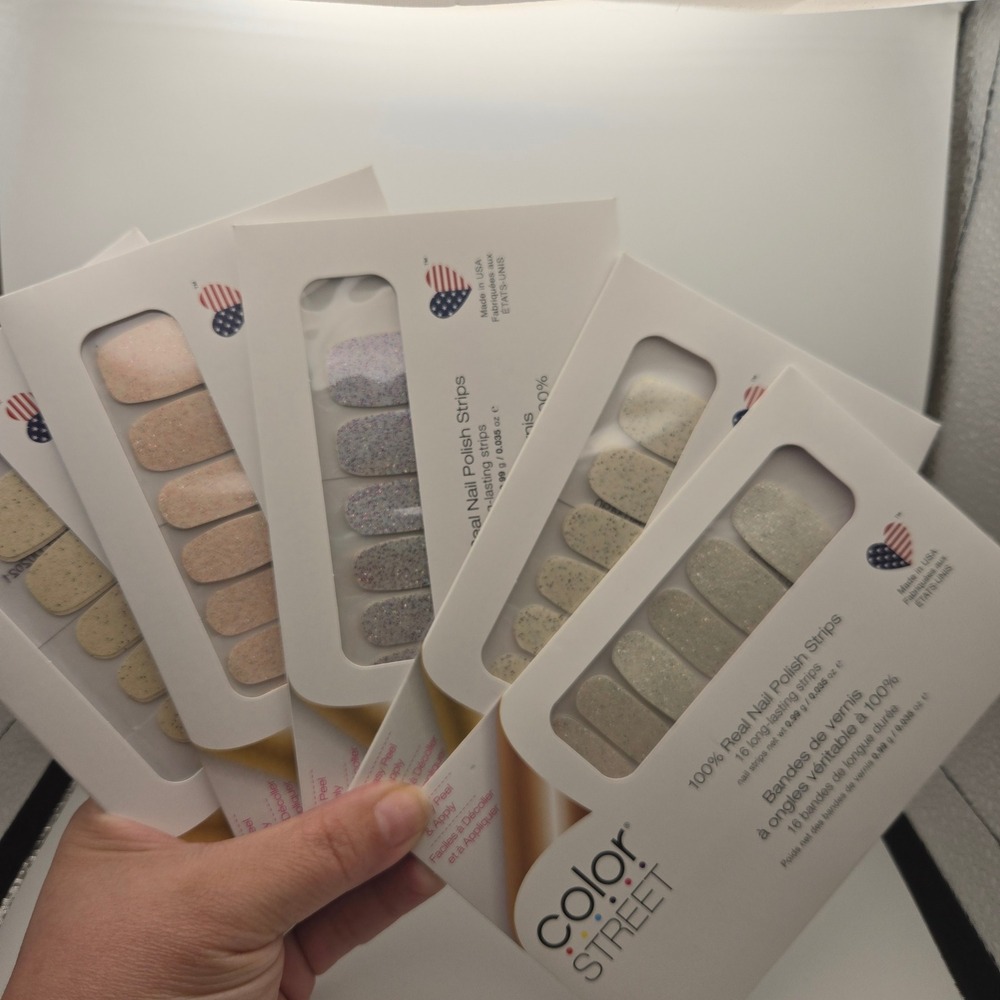 Lot 5 Color Street Nail Polish Strips Glittersweet Scandi Undercover Home Sleet